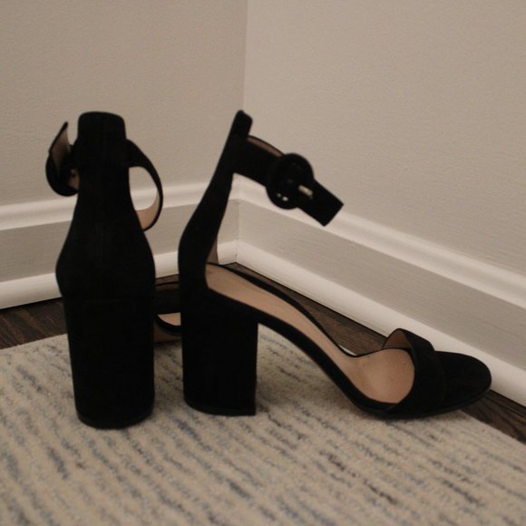 Gianvito Rossi, black suede ankle strap heels, US size 7.5 - Picture 2 of 8